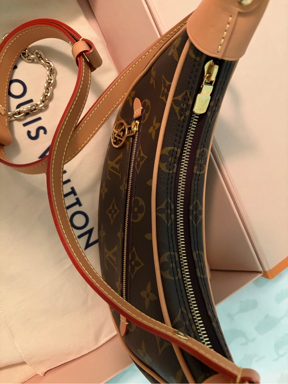 Louis Vuitton LOOP Monogram Crescent Shoulder Bag with Gold Hardware- NEW - Picture 3 of 7